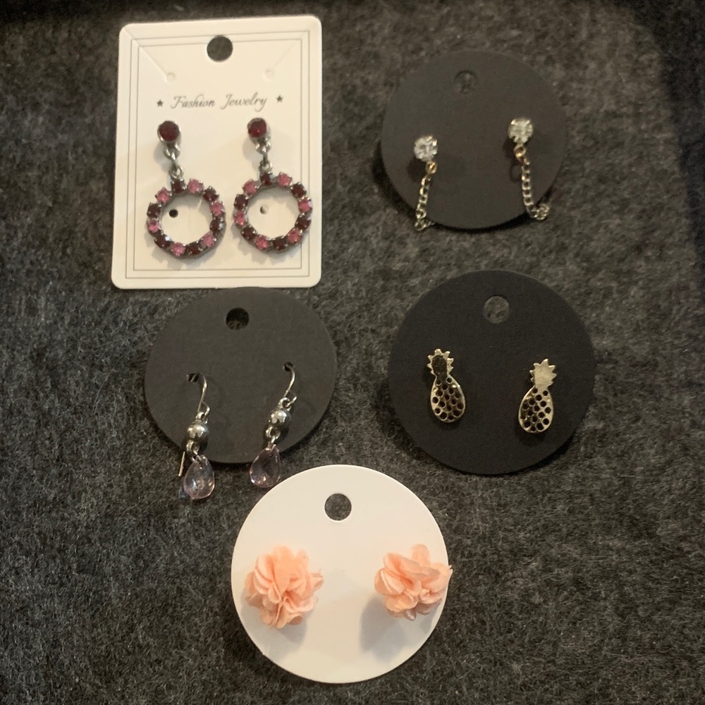 Set of Five Fashion Earrings